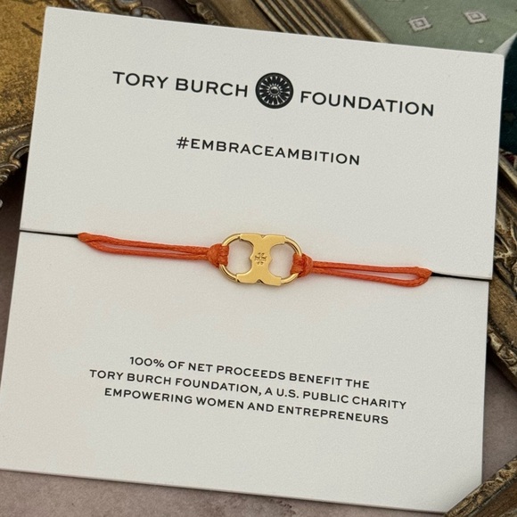 TORY BURCH • Embrace Ambition Orange Friendship Bracelet - Picture 2 of 2